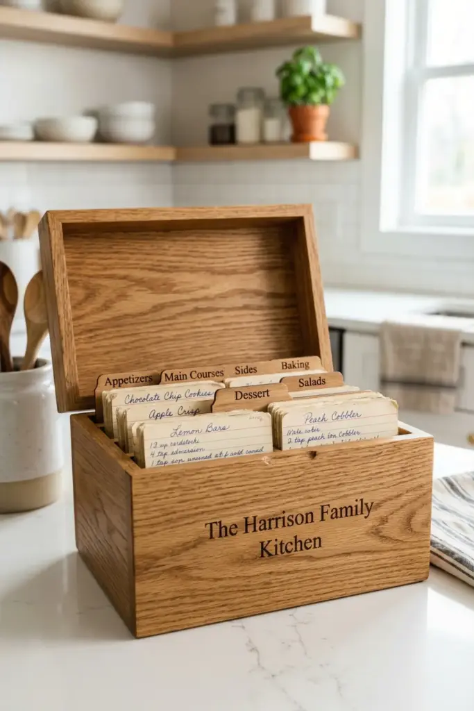 A Solid Oak Recipe Box