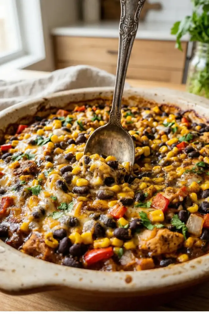 Black Bean and Corn Fajita Casserole