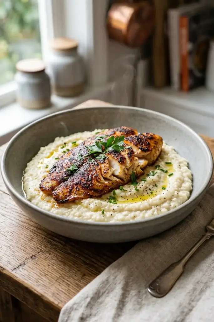 Blackened Tilapia with Cauliflower Grits

Low-Carb Comfort