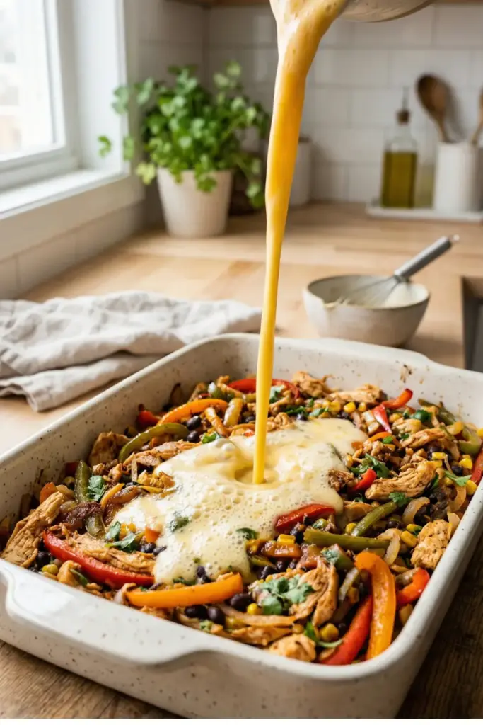 Breakfast Chicken Fajita Casserole