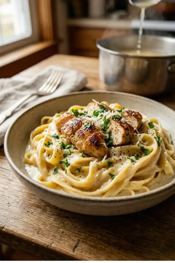 Classic Creamy Chicken Alfredo Pasta