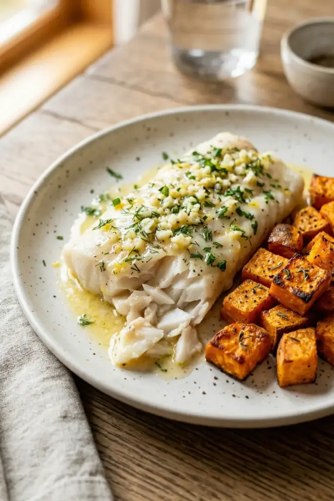 Classic Garlic Butter Baked Cod