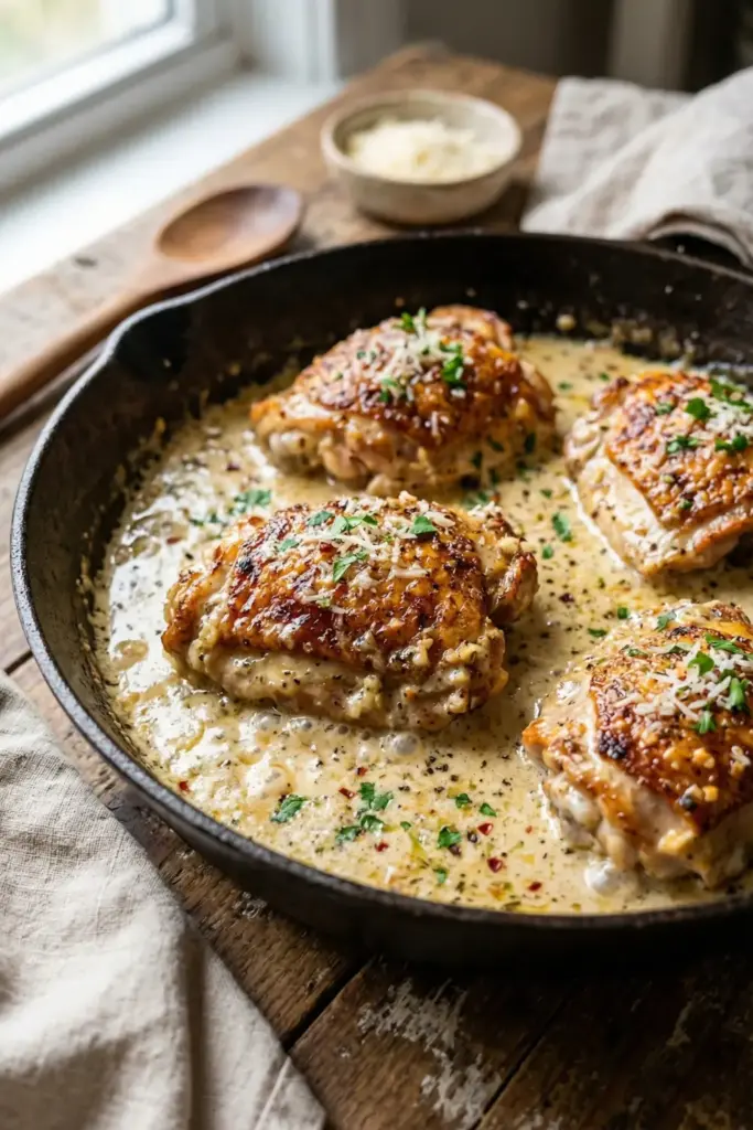 Creamy Garlic Parmesan Thighs