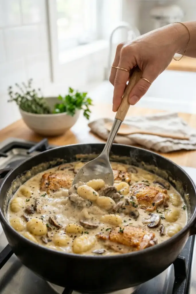 Creamy Mushroom Chicken Gnocchi