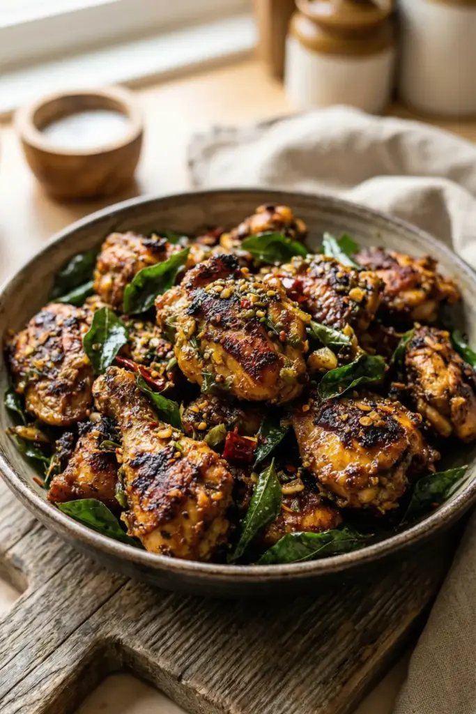 Curry Leaf Chicken Fry (Kariveppila)