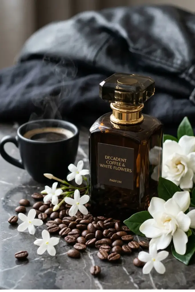 Decadent Coffee and White Flowers