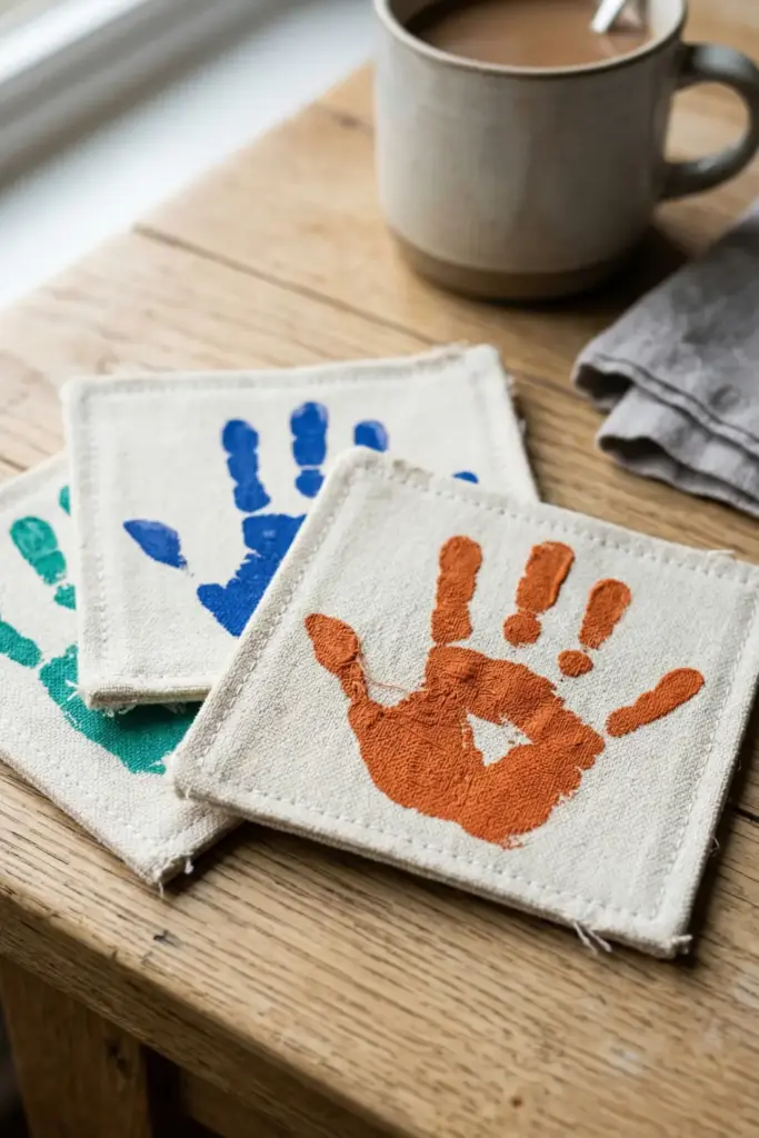 Fabric Coasters with Fabric Paint