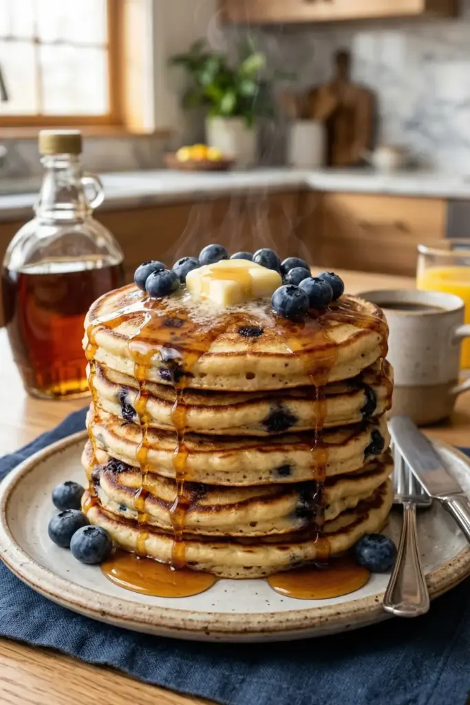 Fluffy Blueberry Pancakes