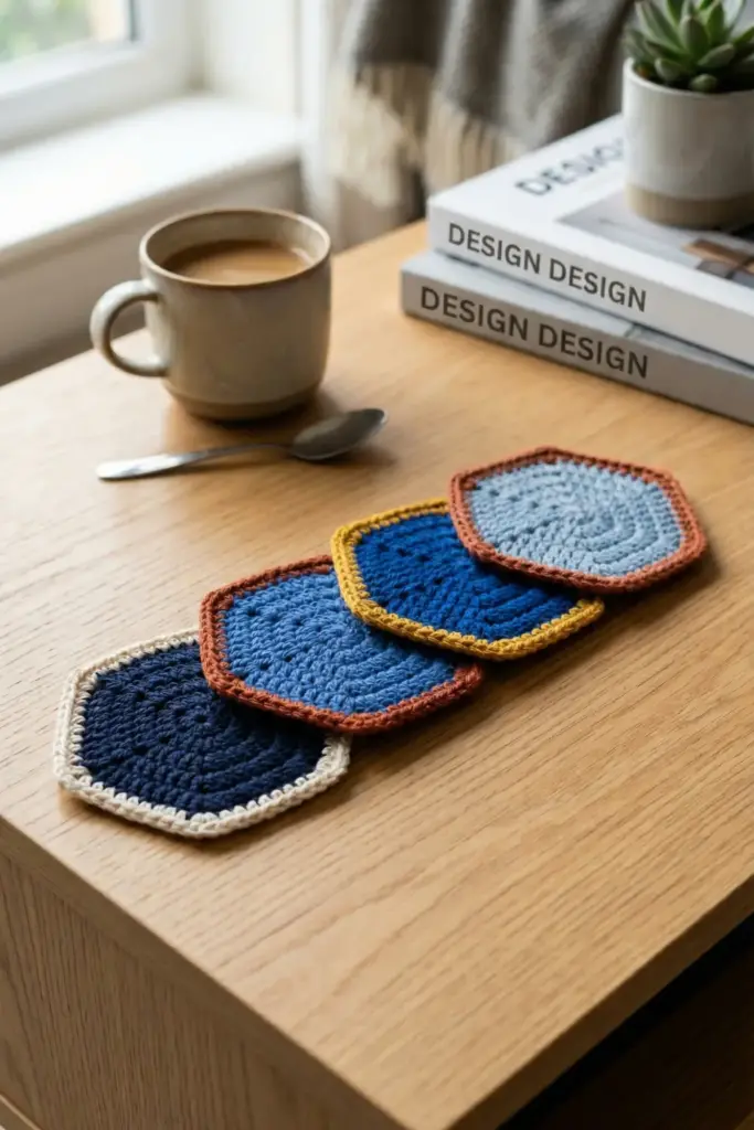 Geometric Hexagon Coasters