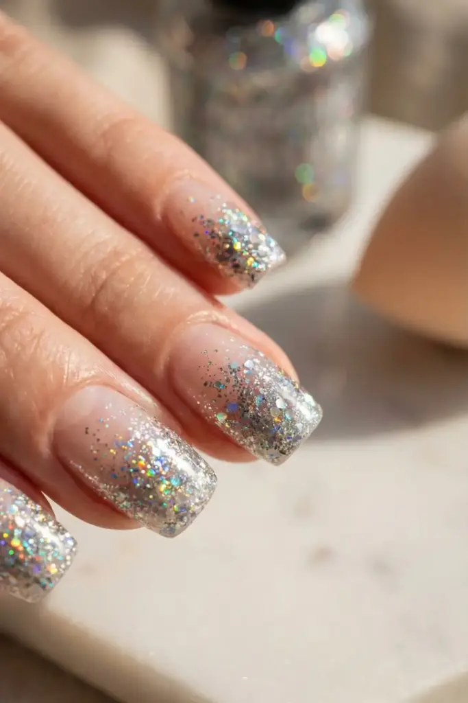 Holographic Glitter Cuticles