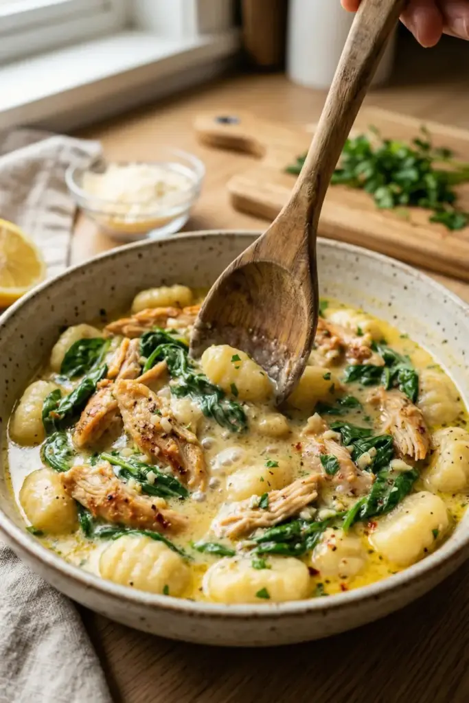 Lemon Garlic Chicken Gnocchi