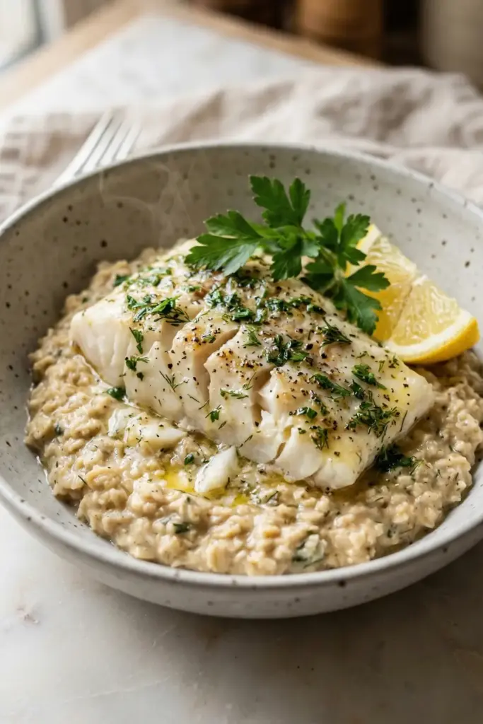Lemon Herb Cod over Savory Oats

A Fiber-Packed Alternative