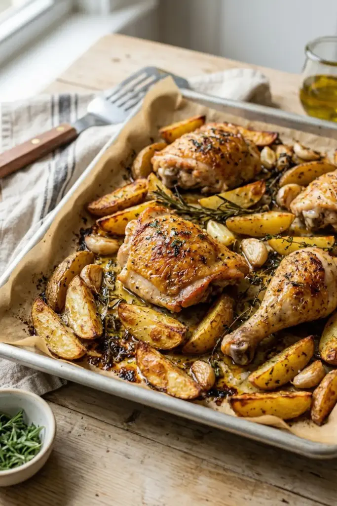 One-Pan Garlic Potato Chicken