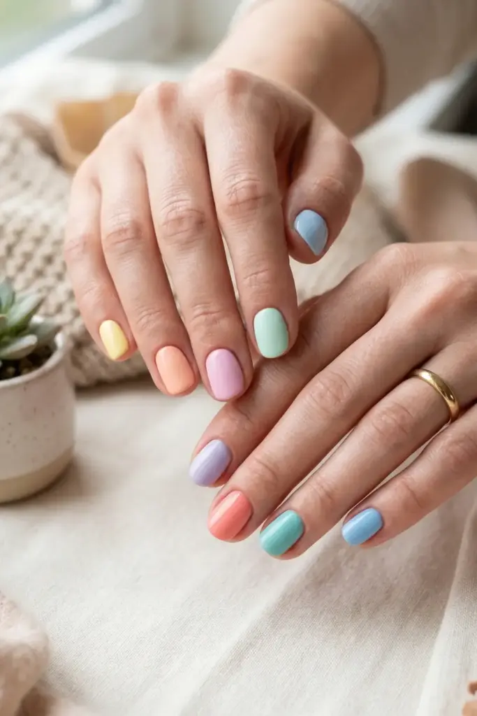 Pastel Skittle Manicure