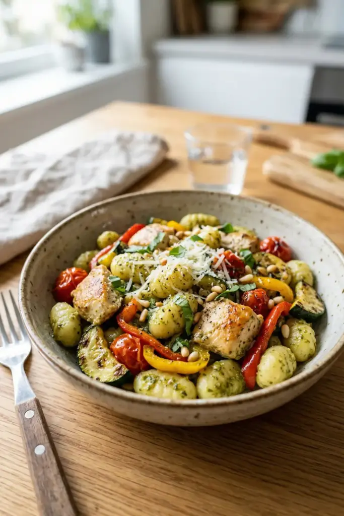 Pesto Chicken and Veggie Gnocchi