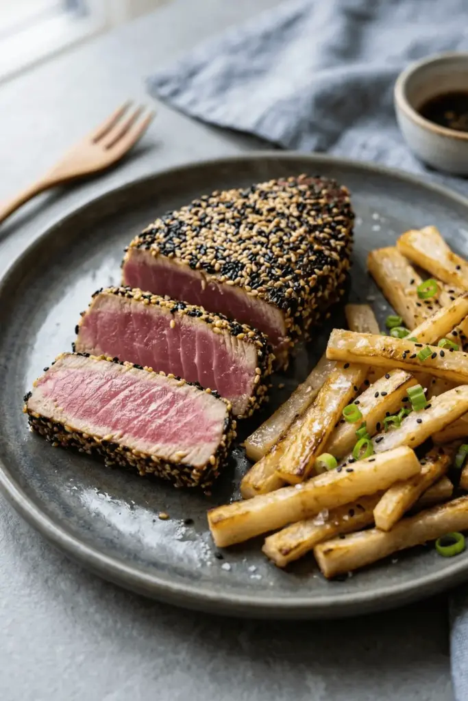 Sesame Seed Tuna and Daikon Radish Fries