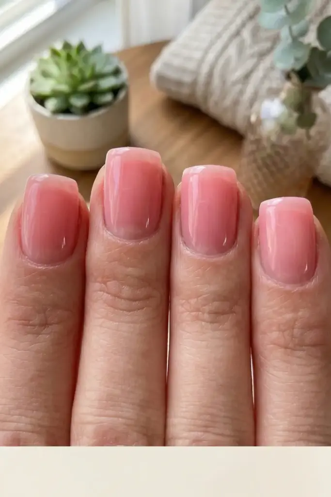Sheer Pink Jelly Nails