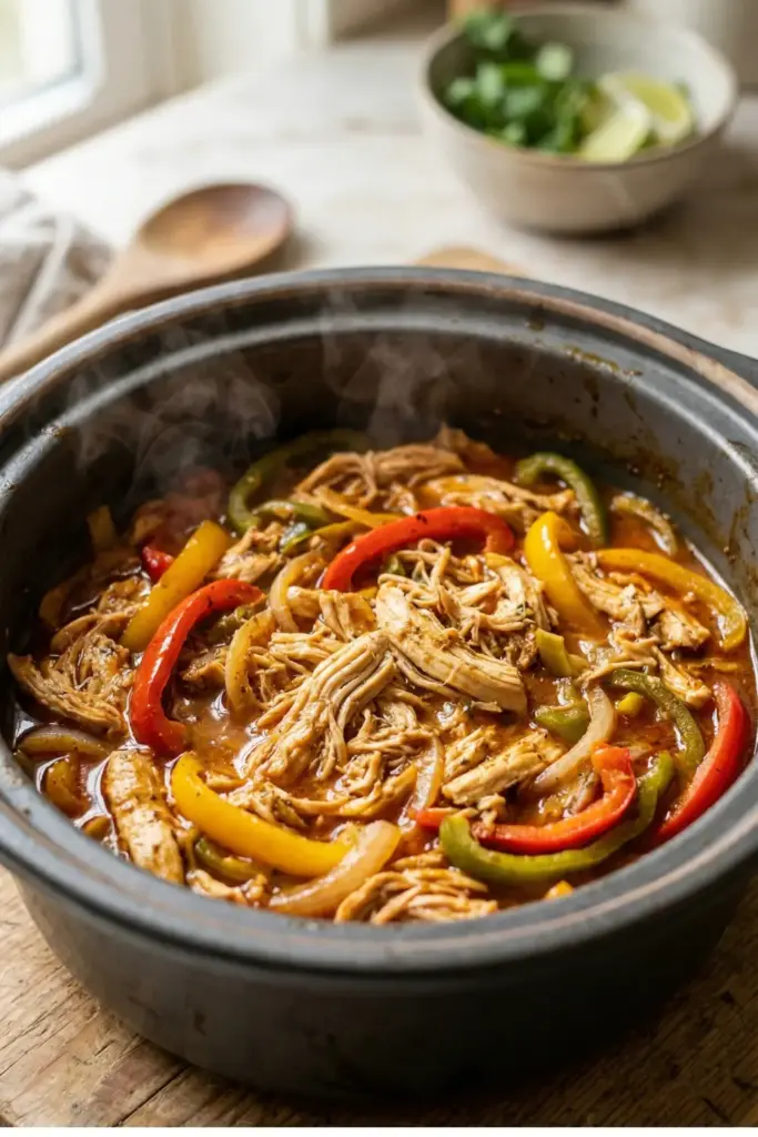 Slow Cooker Chicken Fajita Casserole
