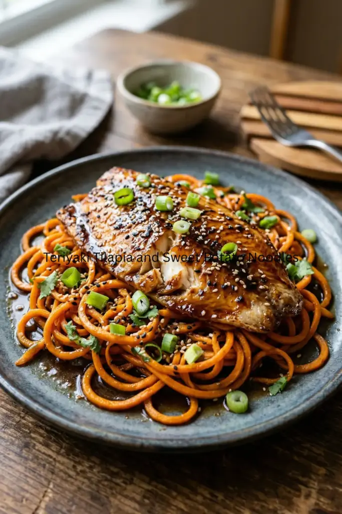 Teriyaki Tilapia and Sweet Potato Noodles