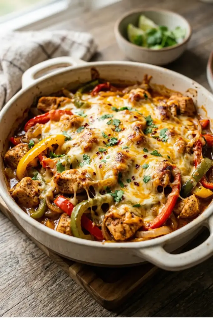 The Classic Cheesy Chicken Fajita Casserole