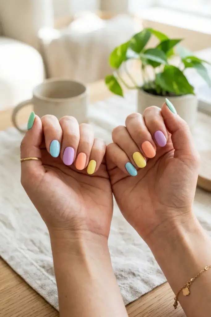 The "Skittle" Pastel Mani