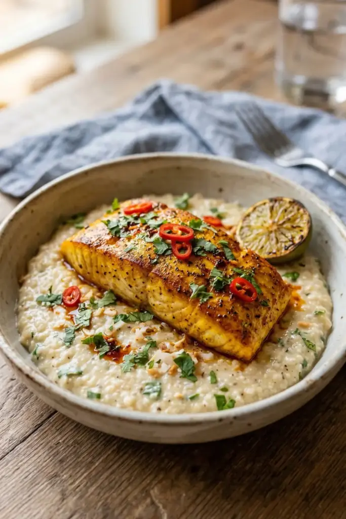 Turmeric Mahi-Mahi with Coconut Grits

Tropical Southern Fusion