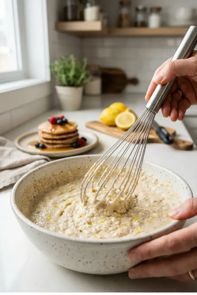 Whole Grain Lemon Ricotta Pancakes