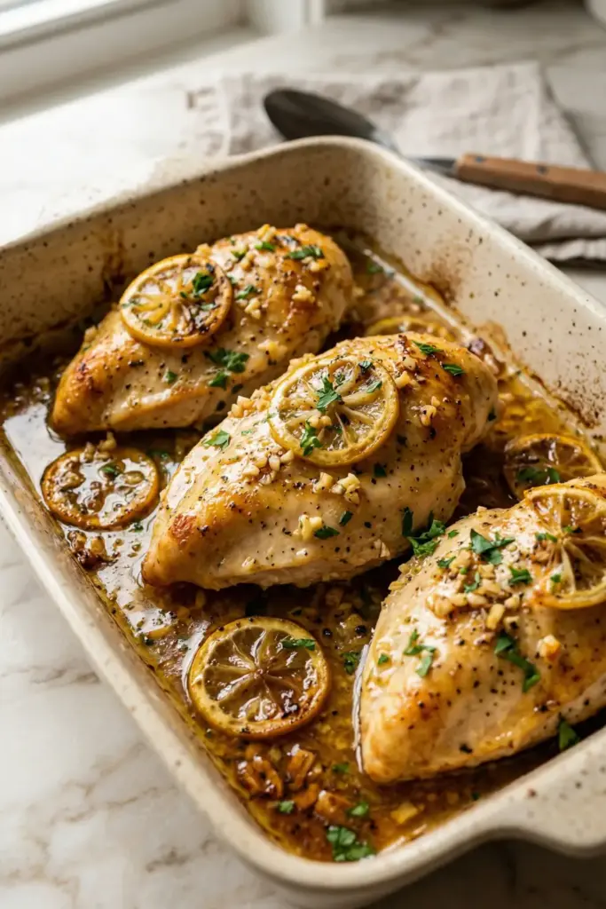 Zesty Lemon Garlic Baked Breasts