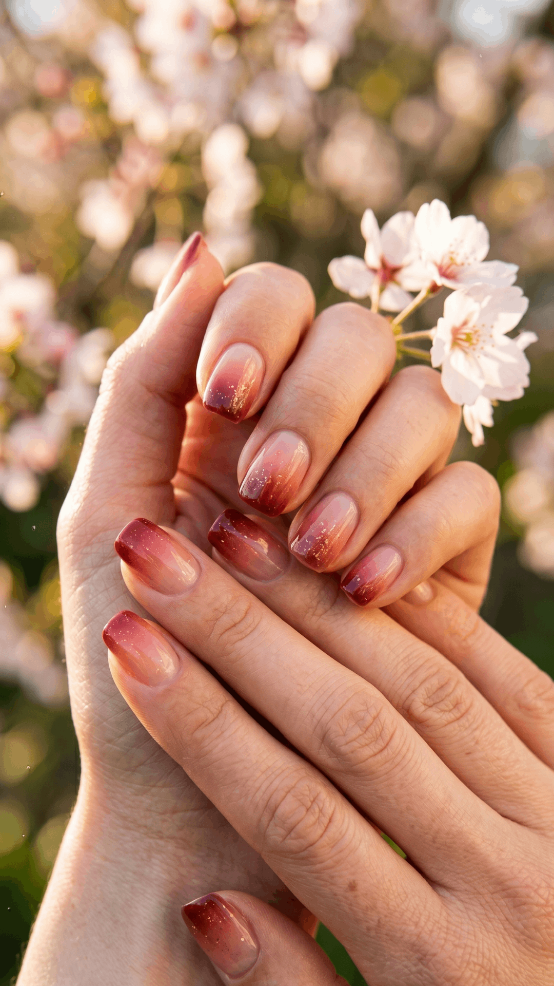 Ombre Acrylic Short Nails – Spring Designs