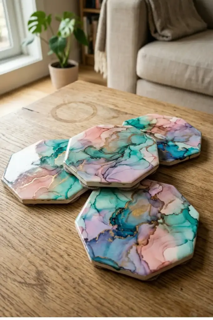 Abstract Watercolor Coasters