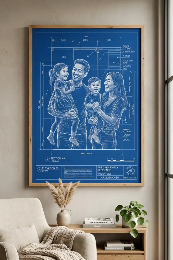 Architecture-Inspired Family Portrait