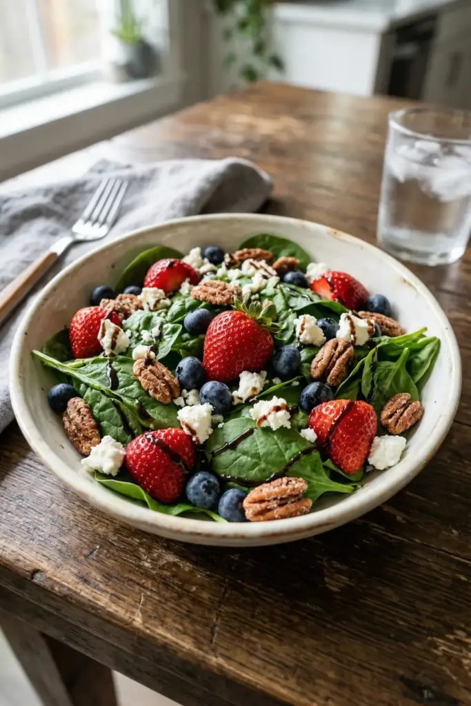 Berry & Goat Cheese Spinach Salad
