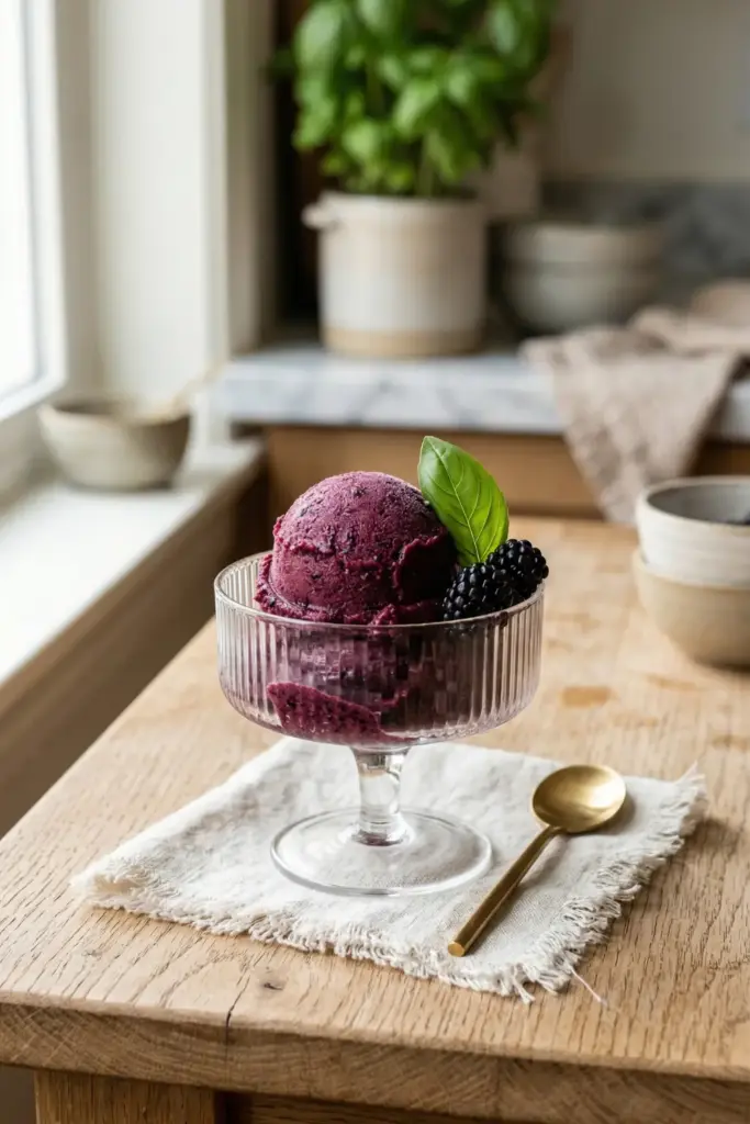 Blackberry Basil Sorbet