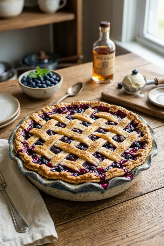 Blueberries & Bourbon Pie