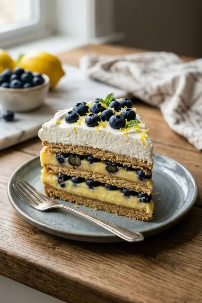 Blueberry Lemon Icebox Cake
