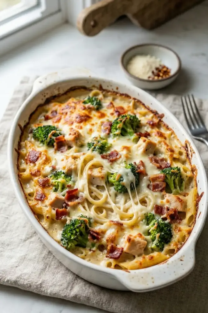 Broccoli & Bacon Alfredo Bake