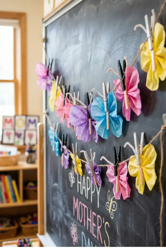 Butterfly Clothespin Banner