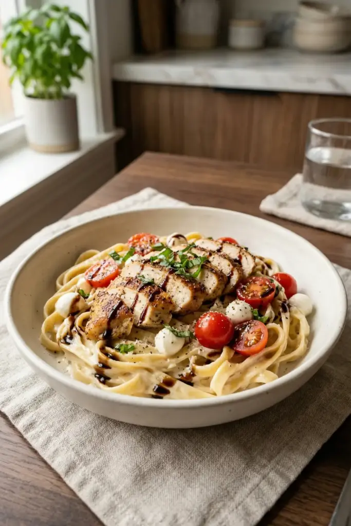 Caprese Chicken Alfredo
