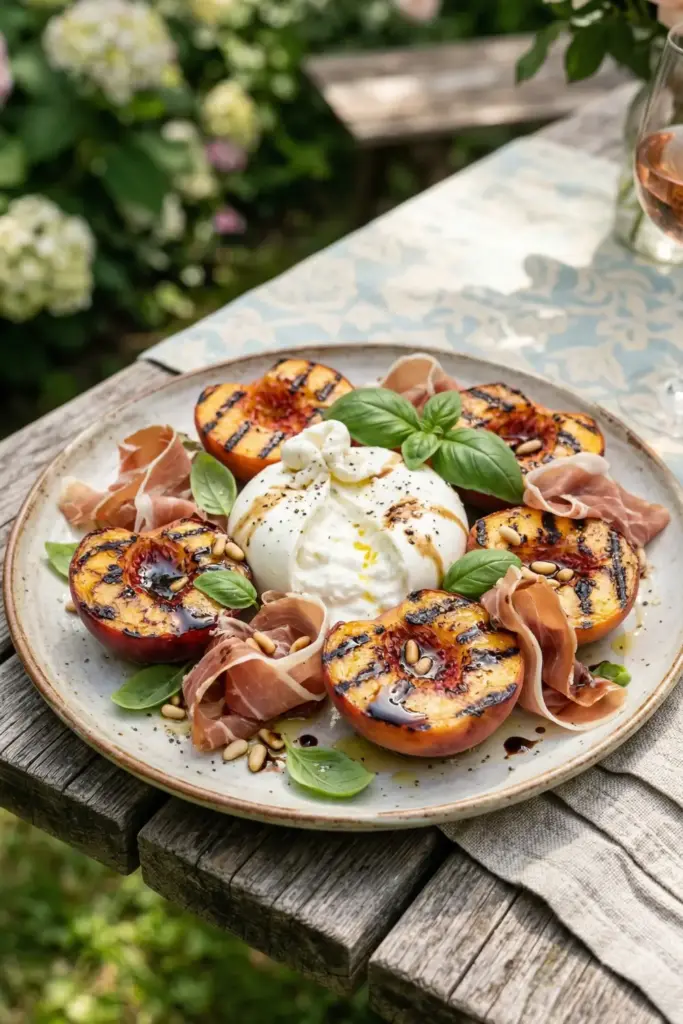 Charred Peach & Burrata Salad