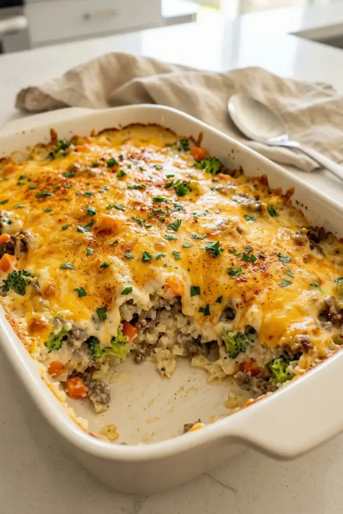 Cheesy Cauliflower-Rice Casserole