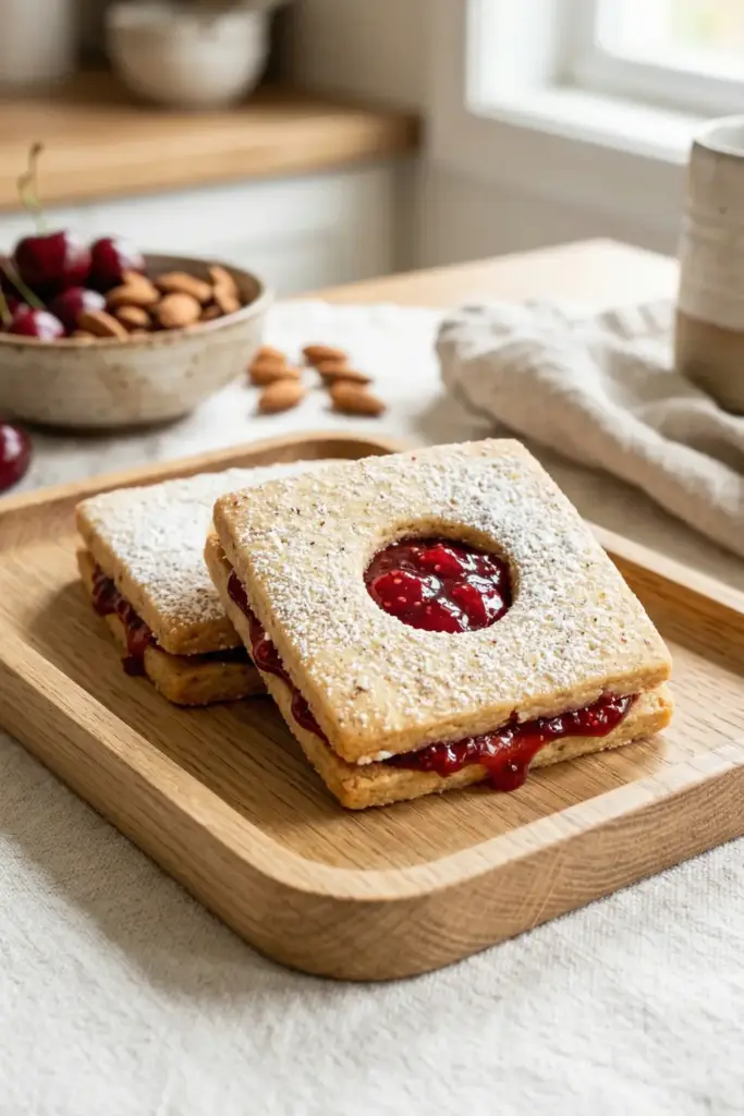 Cherry Almond Linzer Squares