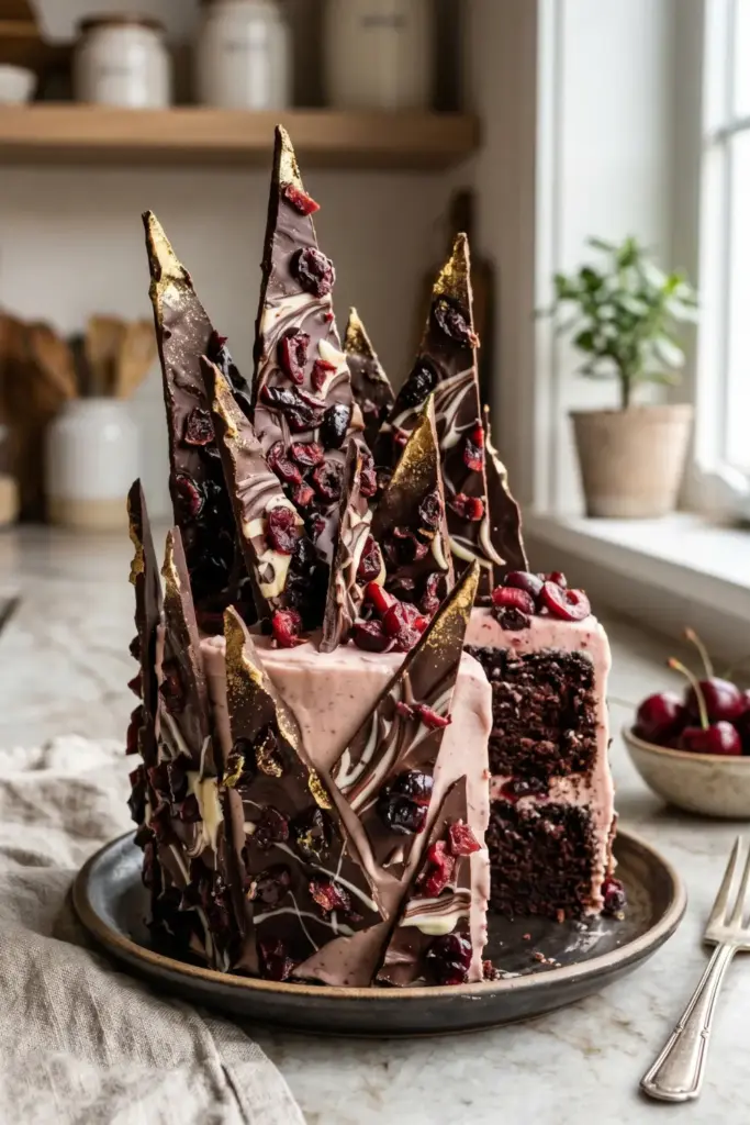 Cherry and chocolate shards