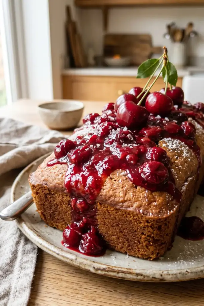Cherry compote drizzle