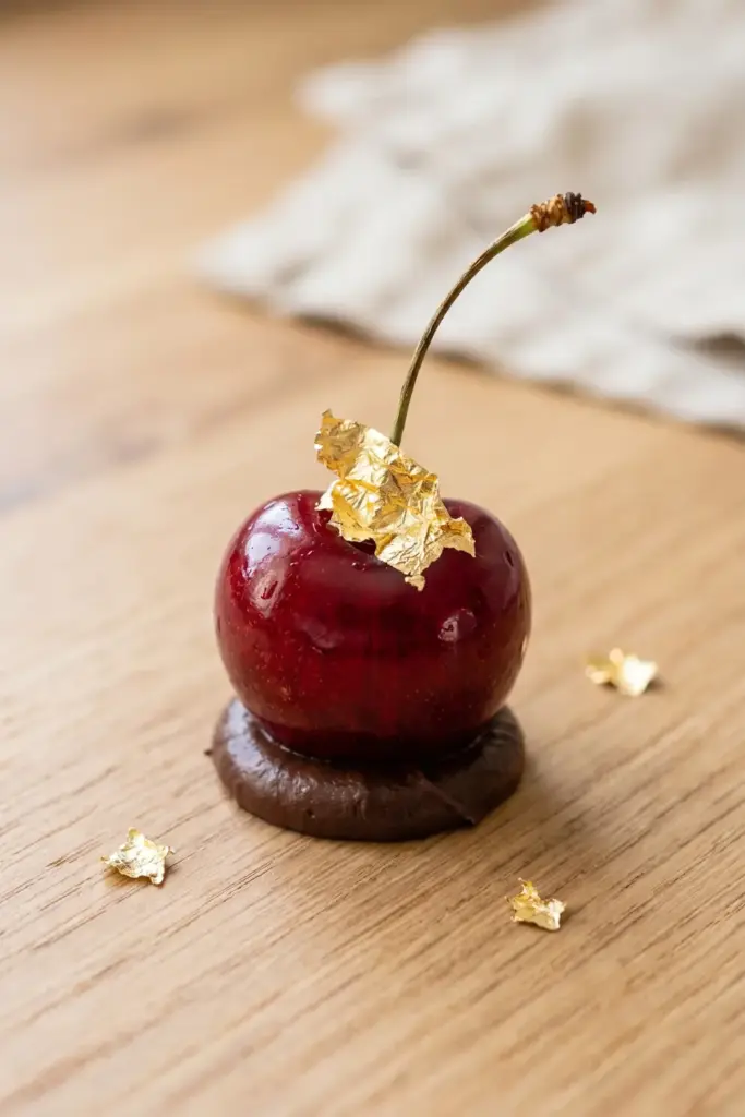 Cherry on top with gold leaf