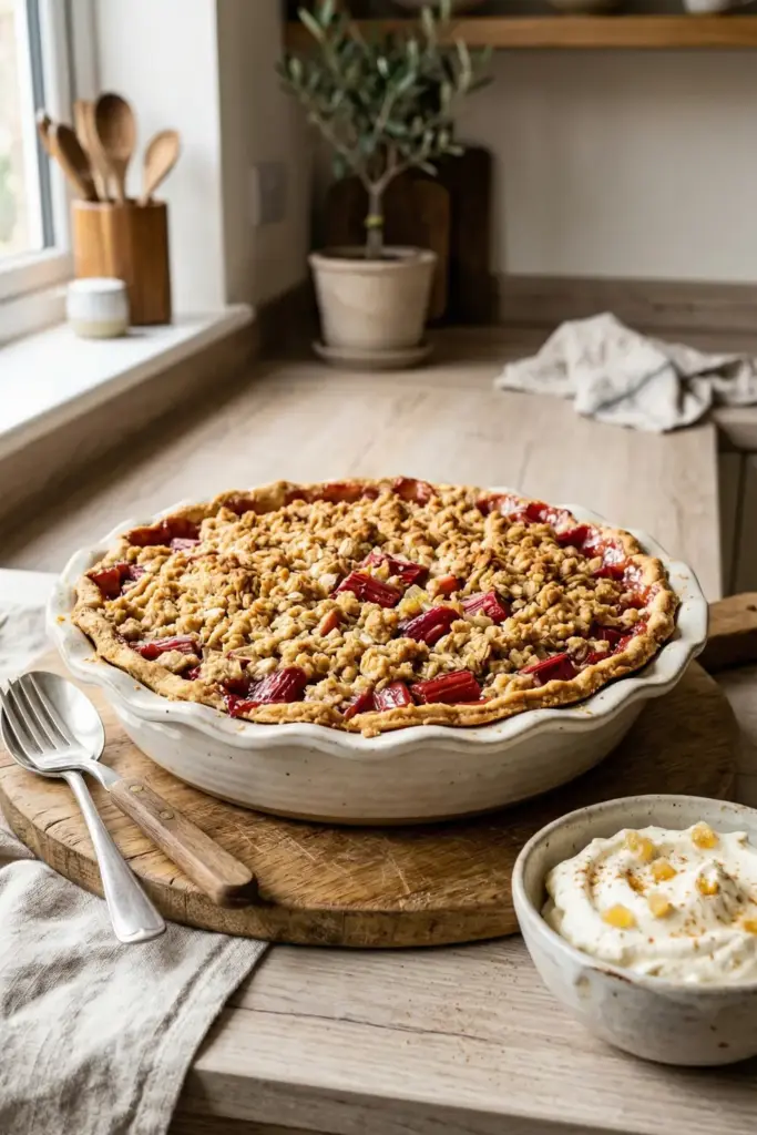 Classic Rhubarb & Ginger Crumble Pie