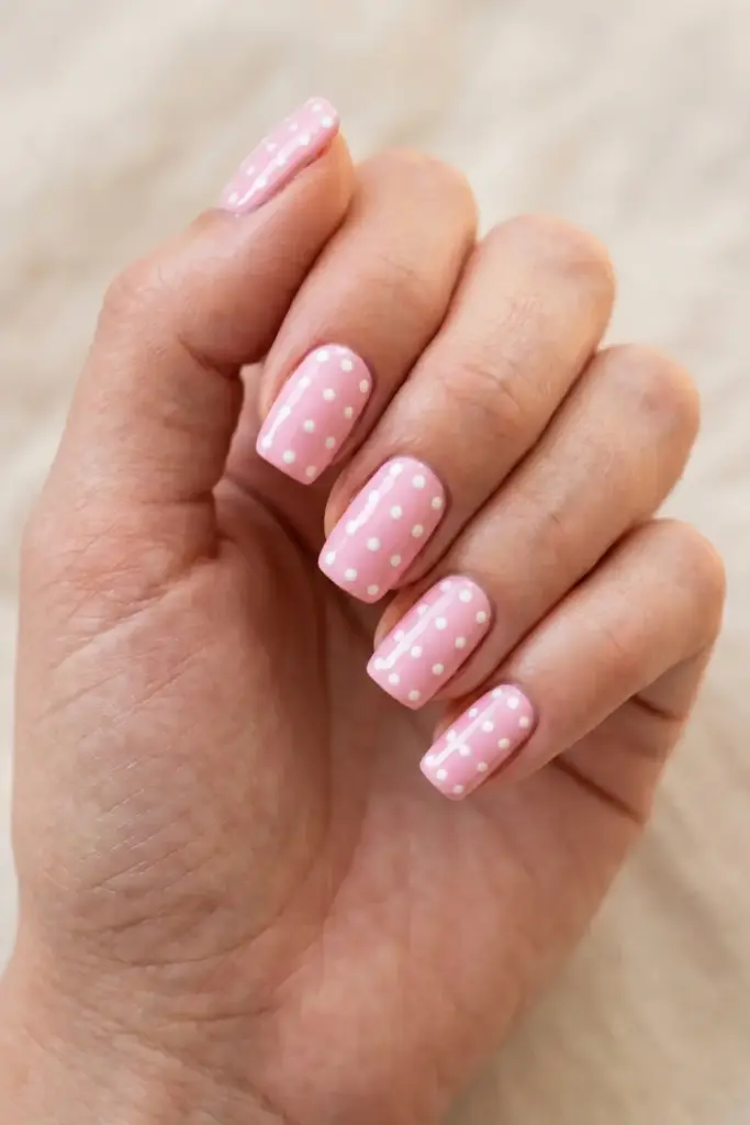 Classic White Dots on Pastel Pink