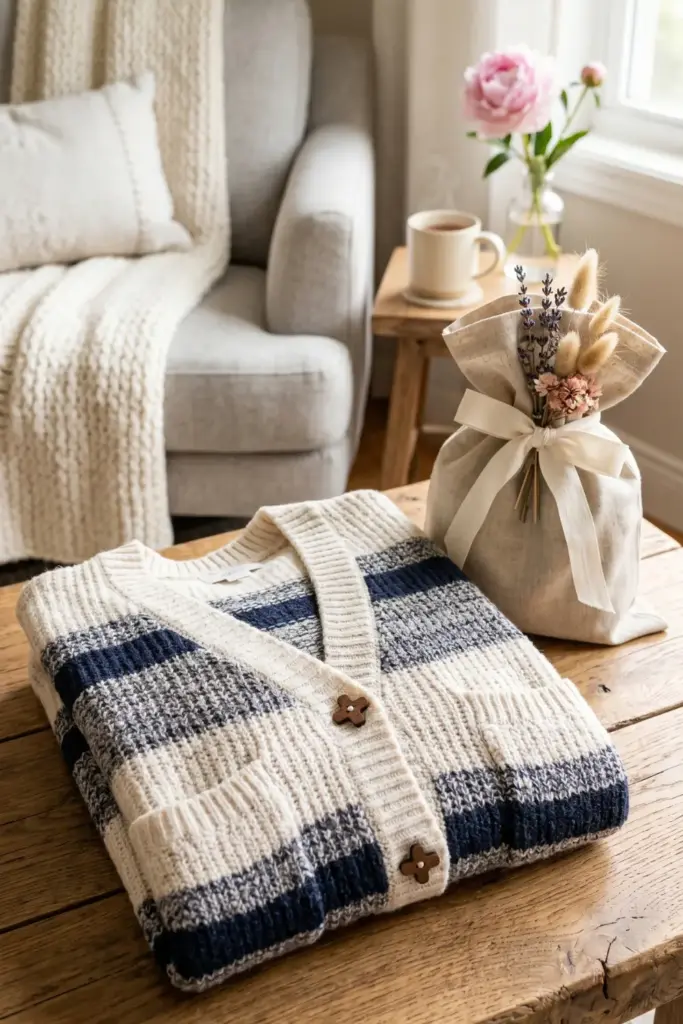 Cozy Knit Cardigan or Shawl with Cross Buttons