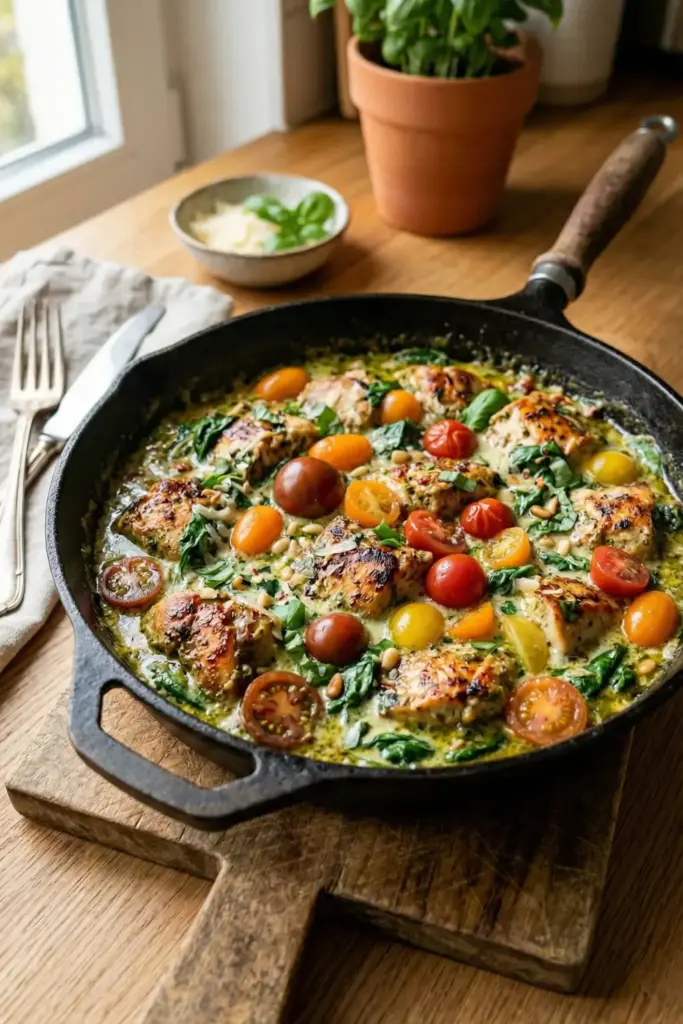 Creamy Pesto Skillet