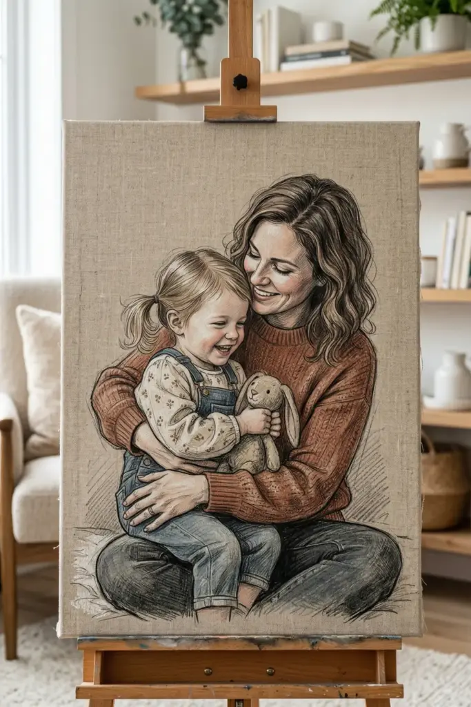 Digital Sketch on Canvas