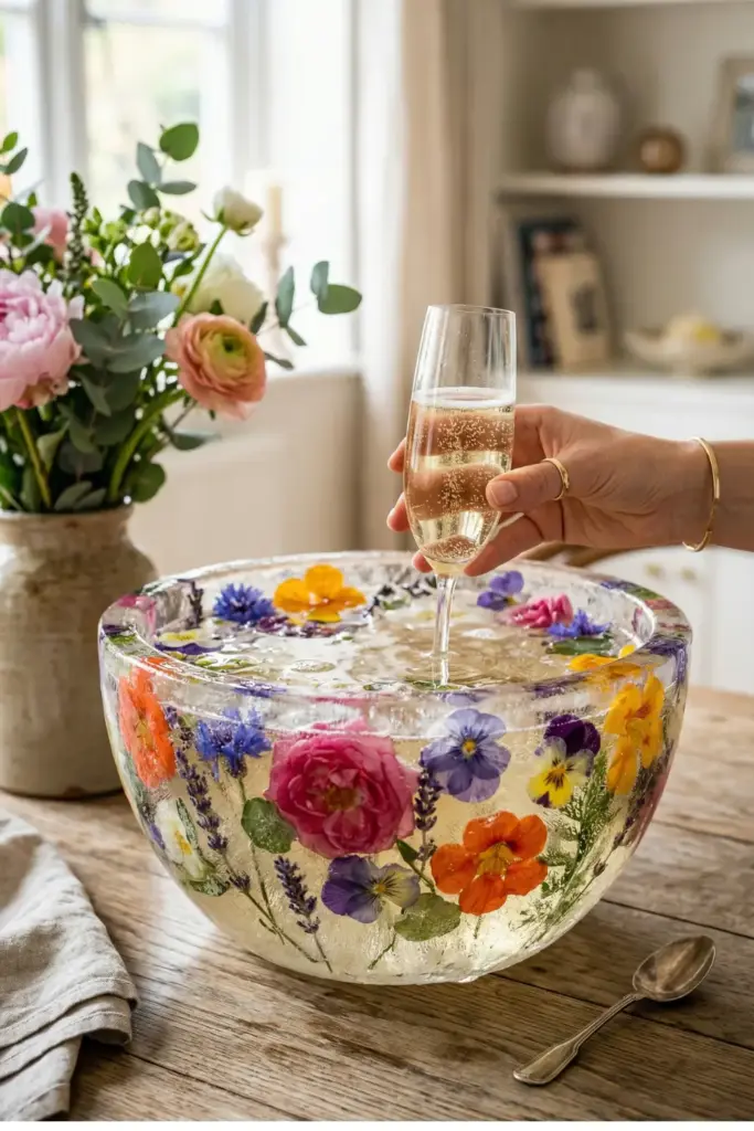 Edible Flower Ice Bowls